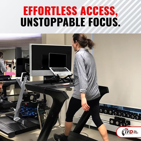 TFD ستيبتراي | متوافق مع Peloton Tread Plus فقط، صُنع في الولايات المتحدة الأمريكية | حامل مرفقات مكتب المشي لأجهزة الكمبيوتر المحمول والكمبيوتر اللوحي والهاتف والكتب - محطة عمل للتمرين - ملحقات جهاز المشي بيلوتون (أسود) in Kuwait