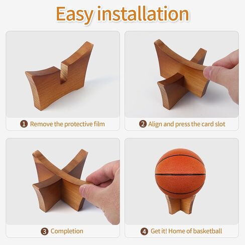 حامل كروي خشبي مكون من قطعتين من Vefungyan: حامل عرض لكرة السلة وكرة القدم وكرة الطائرة وكأس التوقيع التذكاري ورف تخزين in Kuwait