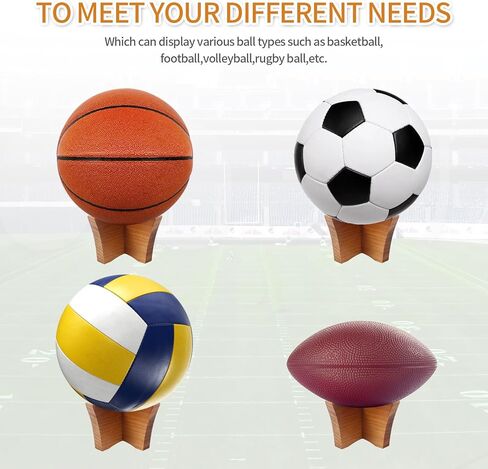 حامل كروي خشبي مكون من قطعتين من Vefungyan: حامل عرض لكرة السلة وكرة القدم وكرة الطائرة وكأس التوقيع التذكاري ورف تخزين in Kuwait