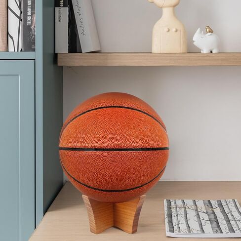 حامل كروي خشبي مكون من قطعتين من Vefungyan: حامل عرض لكرة السلة وكرة القدم وكرة الطائرة وكأس التوقيع التذكاري ورف تخزين in Kuwait