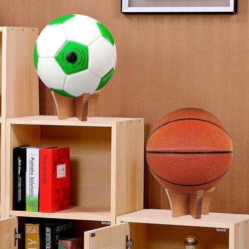 حامل كروي خشبي مكون من قطعتين من Vefungyan: حامل عرض لكرة السلة وكرة القدم وكرة الطائرة وكأس التوقيع التذكاري ورف تخزين in Kuwait