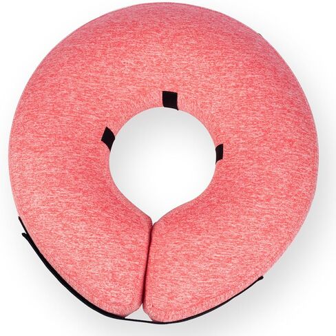 طوق كلب كبير قابل للنفخ، طوق مخروطي ناعم للكلاب بعد الجراحة، طوق مخروطي للكلاب الصغيرة والمتوسطة والكبيرة والقطط - وردي، متوسط in Kuwait