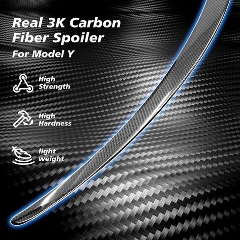 2024 Newest Real Carbon Fiber Spoiler for Tesla Model Y 2024-2020 Sporty Rear Trunk Lip for Tesla Model Y Accessories 2024-2020 Glossy Black in Saudi Arabia