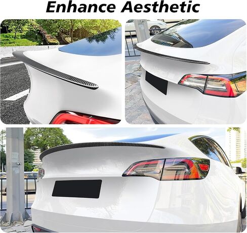 2024 Newest Real Carbon Fiber Spoiler for Tesla Model Y 2024-2020 Sporty Rear Trunk Lip for Tesla Model Y Accessories 2024-2020 Glossy Black in Saudi Arabia