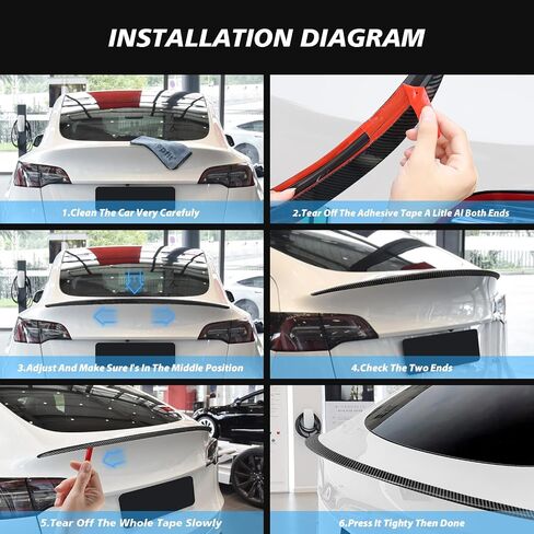 2024 Newest Real Carbon Fiber Spoiler for Tesla Model Y 2024-2020 Sporty Rear Trunk Lip for Tesla Model Y Accessories 2024-2020 Glossy Black in Saudi Arabia