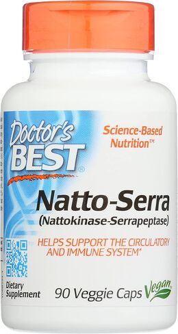 Doctors Best Natto-Serra، غير معدل وراثيًا، نباتي، 90 كبسولة نباتية (عبوة من 1) in Kuwait