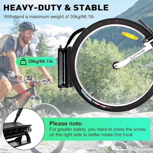 BicycleStore Swivel Bike Wall Mount, Heavy Duty Bike Storage Rack Space Saving Bike Hangers for Garage, Bicycle Rack Cycling Pedal Storage Stand Holder Bike Pedal Hook for Indoor, Garage, Shed in Kuwait