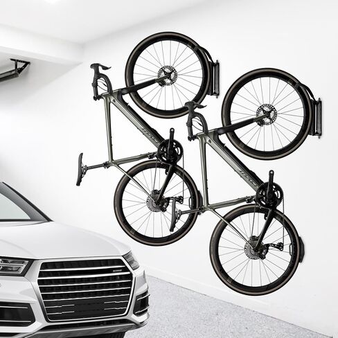 BicycleStore Swivel Bike Wall Mount, Heavy Duty Bike Storage Rack Space Saving Bike Hangers for Garage, Bicycle Rack Cycling Pedal Storage Stand Holder Bike Pedal Hook for Indoor, Garage, Shed in Kuwait