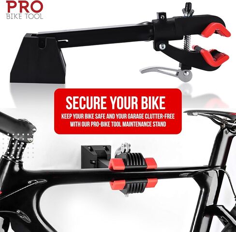 حامل إصلاح الدراجة لأداة Pro-Bike - حامل ميكانيكي محمول للدراجات للدراجات الجبلية والطرق مع مقود ضيق - مشبك جداري، تعديل ضبط العجلة - أدوات ومجموعة حامل الخدمة - بلاستيك in Kuwait