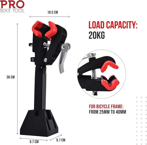 حامل إصلاح الدراجة لأداة Pro-Bike - حامل ميكانيكي محمول للدراجات للدراجات الجبلية والطرق مع مقود ضيق - مشبك جداري، تعديل ضبط العجلة - أدوات ومجموعة حامل الخدمة - بلاستيك in Kuwait