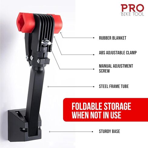 حامل إصلاح الدراجة لأداة Pro-Bike - حامل ميكانيكي محمول للدراجات للدراجات الجبلية والطرق مع مقود ضيق - مشبك جداري، تعديل ضبط العجلة - أدوات ومجموعة حامل الخدمة - بلاستيك in Kuwait
