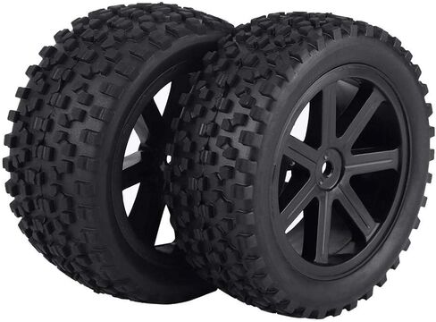 RiToEasysports 4pcs RC Tires,RC Truck Wheel Rubber Tire High Resilience Hex Adapter 12mm Compatible with VRX/LRP ZD Racing Crawler Car (Black) Car Model Accessory in Saudi Arabia