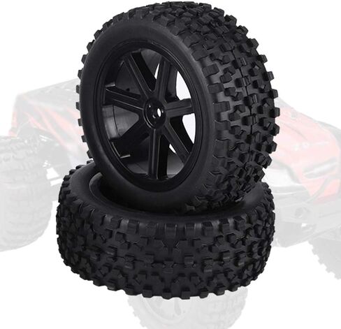RiToEasysports 4pcs RC Tires,RC Truck Wheel Rubber Tire High Resilience Hex Adapter 12mm Compatible with VRX/LRP ZD Racing Crawler Car (Black) Car Model Accessory in Saudi Arabia
