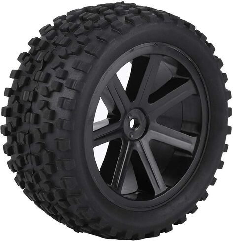 RiToEasysports 4pcs RC Tires,RC Truck Wheel Rubber Tire High Resilience Hex Adapter 12mm Compatible with VRX/LRP ZD Racing Crawler Car (Black) Car Model Accessory in Saudi Arabia