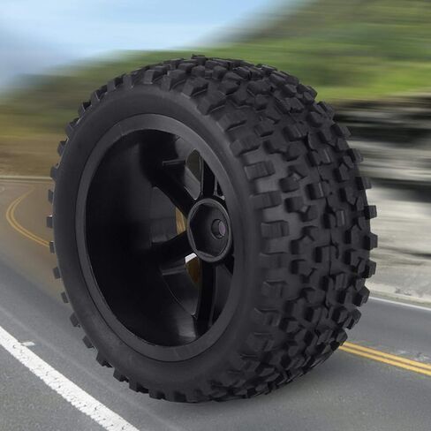 RiToEasysports 4pcs RC Tires,RC Truck Wheel Rubber Tire High Resilience Hex Adapter 12mm Compatible with VRX/LRP ZD Racing Crawler Car (Black) Car Model Accessory in Saudi Arabia