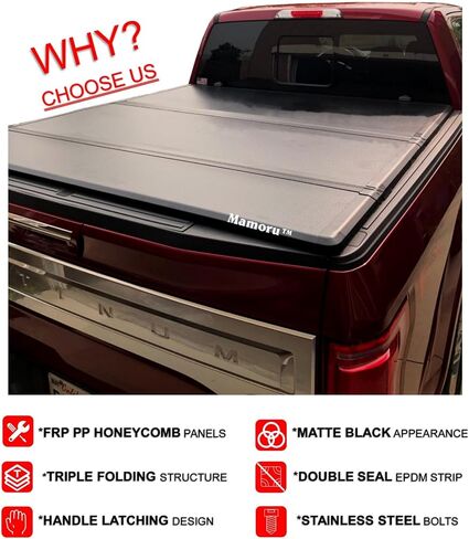 Mamoru Soft Roll Up Tonneau Cover Compatible for 2019-2023 Ford Ranger 6ft/72.7" Truck Bed Cover | Styleside in Saudi Arabia