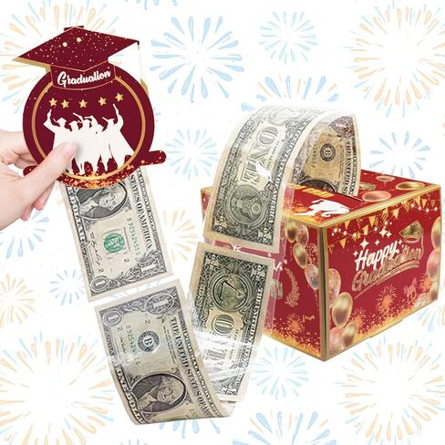 ALIBBON Graduation Money Box for Cash Gift Pull, Money Gift Boxes for Cash, Money Holder for Cash Gift, Money Pull Box for Cash Gift, Money Gift Holder Money Black Gift Box Graduation Gift Box in Saudi Arabia
