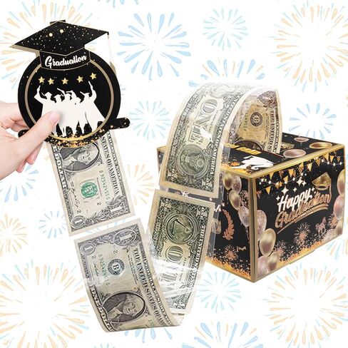 ALIBBON Graduation Money Box for Cash Gift Pull, Money Gift Boxes for Cash, Money Holder for Cash Gift, Money Pull Box for Cash Gift, Money Gift Holder Money Black Gift Box Graduation Gift Box in Saudi Arabia