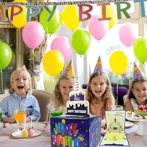 Surprise Money Box for Cash Gift and 3D Gift Cards, Birthday Money Box for Cash Gift for Kids Adults，Money Gift Boxes for Cash Pull with Money Holder for Money Roll and Bag-Blue in Saudi Arabia