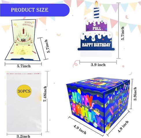 Surprise Money Box for Cash Gift and 3D Gift Cards, Birthday Money Box for Cash Gift for Kids Adults，Money Gift Boxes for Cash Pull with Money Holder for Money Roll and Bag-Blue in Saudi Arabia