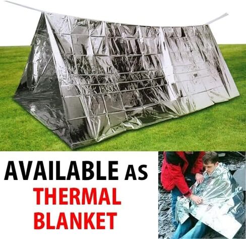 Emergency Survival Tent 2 Person Waterproof Reflective, Thermal Blanket Tent for Camping, Life Saving Equipment, Space Blanket, Emergency Survival Shelter in Saudi Arabia