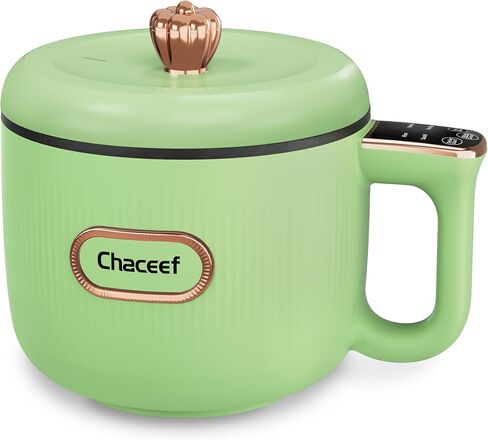 طباخ أرز صغير من تشاسيف، 2 كوب غير مطبوخ، 1.2 لتر جهاز طهي أرز صغير بتحكم ذكي مع النودلز، مقلي، وظائف العصيدة، طباخ أرز صغير مع طلاء غير لاصق، أساسيات غرفة النوم الجامعية، أخضر in Kuwait