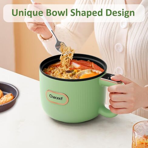 طباخ أرز صغير من تشاسيف، 2 كوب غير مطبوخ، 1.2 لتر جهاز طهي أرز صغير بتحكم ذكي مع النودلز، مقلي، وظائف العصيدة، طباخ أرز صغير مع طلاء غير لاصق، أساسيات غرفة النوم الجامعية، أخضر in Kuwait