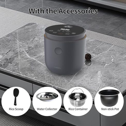 جهاز طبخ الأرز منخفض الكربوهيدرات: جهاز طبخ الأرز غير المطبوخ سعة 2 لتر، متعدد الوظائف، جهاز طبخ الأرز الصغير القابل للبرمجة رقميًا، 24 ساعة معدة مسبقًا، يحافظ على الدفء، صحي، بطانة غير لاصقة، فصل حساء الأرز in Kuwait