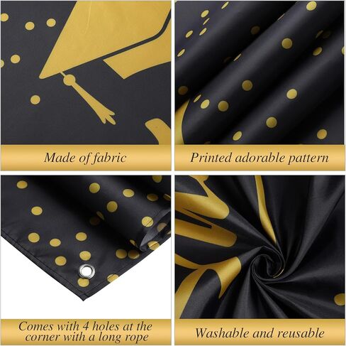 فئة من 2024 خلفية التخرج الذهب الأسود تهنئة التخرج حفلة صورة الخلفية، 6 * 6ft كبير كشك الدعائم تهنئة راية لعام 2024 لوازم زينة حفلة التخرج (أحمر أسود) in Kuwait