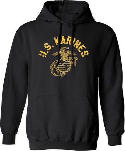 Zerogravitee US Marines Vintage Arch Gold Ink سويت شيرت بقلنسوة للبالغين in Saudi Arabia
