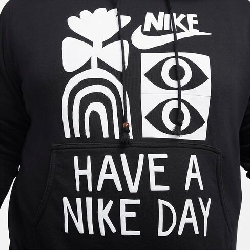 Nike Sportswear Men's French Terry Pullover Hoodie (US, Alpha, Medium, Regular, Regular, Black) in Saudi Arabia