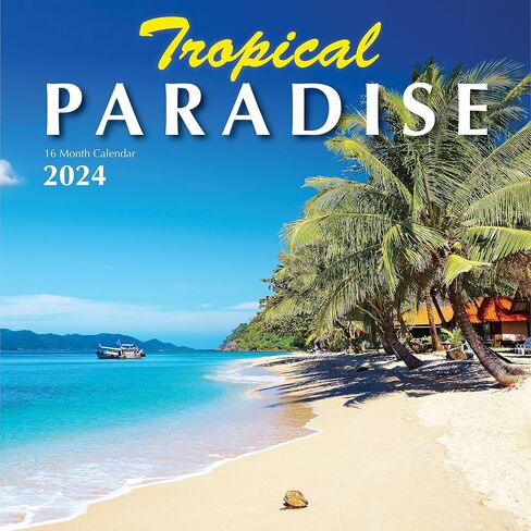 2024 Tropical Paradise Beaches Hangable Wall Calendar Monthly - Beautiful Scenic Nature Travel Ocean Beach Photography Photo Gift Organizing Planning in Saudi Arabia