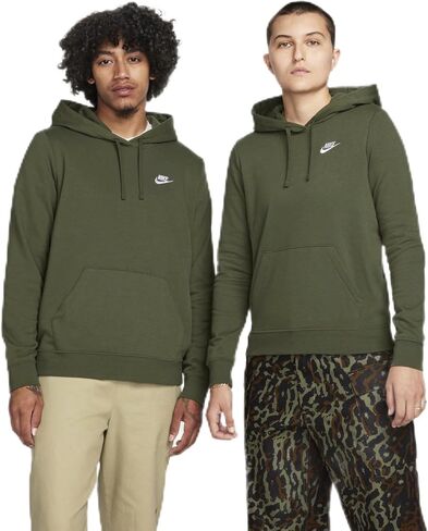 Nike Sportswear Club Fleece Women's Pullover Hoodie (US, Alpha, Large, Regular, Regular, Cargo Khaki/White) in Saudi Arabia