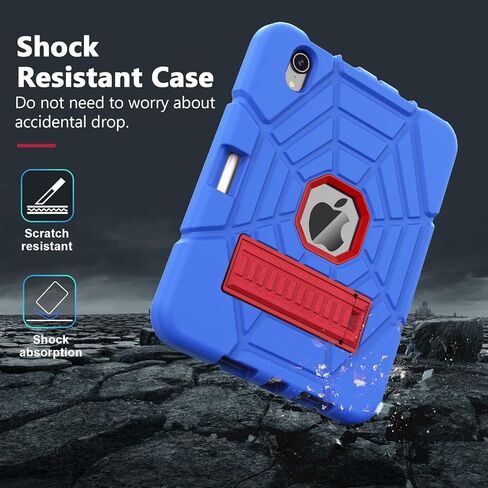 Grifobes Case for iPad mini 7th 2024 (A17 Pro) / Mini 6th Generation 2021 8.3", Heavy Duty Shockproof Cover with Pencil Holder Stand, for i Pad Mini 7/6 Gen 8.3 inch Case (Red+Blue) in Saudi Arabia