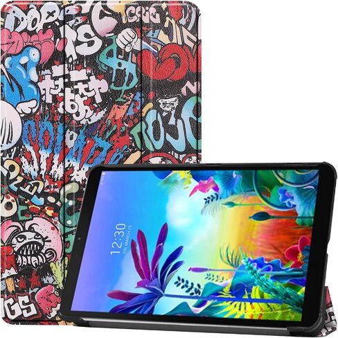 حافظة LG G Pad 5 10.1، حافظة ذكية بحامل ثلاثي الطي، غطاء نحيف خفيف الوزن لجهاز LG G Pad 5 10.1 بوصة، إصدار 2019، الطراز: LM-T600L، T600L Graffiti in Kuwait
