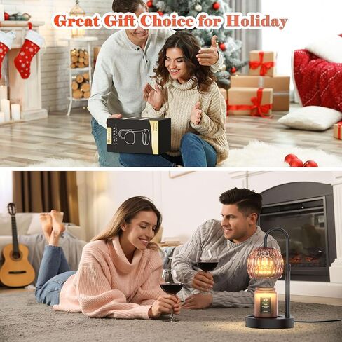 مصباح تدفئة الشموع من RAINBEAN قابل للتعتيم - سخان كهربائي لمصباح الشمعة العلوي مع خافت للشموع المعطرة، مصباح شمعة لتدفئة شموع البرطمان، ديكور منزلي، هدايا عيد الحب للابنة/الأم/النساء in Kuwait