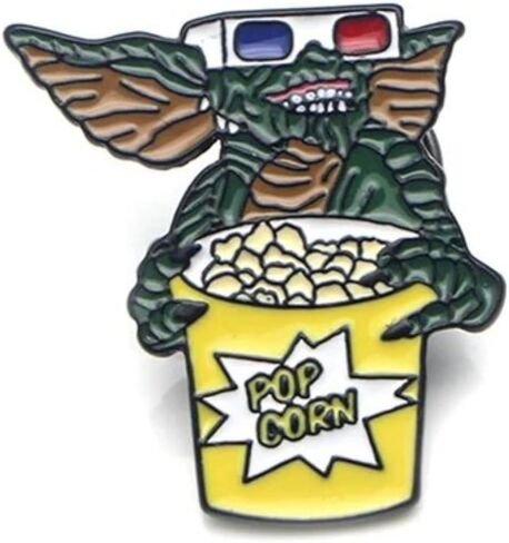 Gremlins Gremlin شريط الفشار مسرح السينما نظارات ثلاثية الأبعاد 80s الكلاسيكية كوميديا ​​عيد الميلاد فيلم 1.2 "طية صدر السترة المينا شارة بدبوس in Saudi Arabia