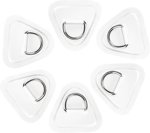 Yiishuiil D-Ring Patch، 6 حزمة من الفولاذ المقاوم للصدأ D Ring رقعة دائرية لقارب الكاياك القابل للنفخ PVC، D-Ring PVC Patch Stand-Up Paddleboard SUP Canoe Raft Accessories in Kuwait