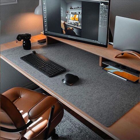 DAWNTREES Felt Desk Pad,Large Keyboard Mat,Office Wool Desk Mat,Keyboard Pad, Extra Large Felt Mouse Pad, Suitable for Computers,Keyboard, Laptops, Offices and Homes. (Light Gray) in Saudi Arabia