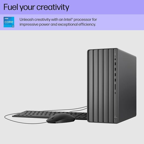 كمبيوتر مكتبي HP Envy، Intel Core i5-14400، ذاكرة الوصول العشوائي 8 جيجابايت، 512 جيجابايت SSD، Intel UHD Graphics 730، Windows 11 Home، TE01-5012 (2024) in Kuwait