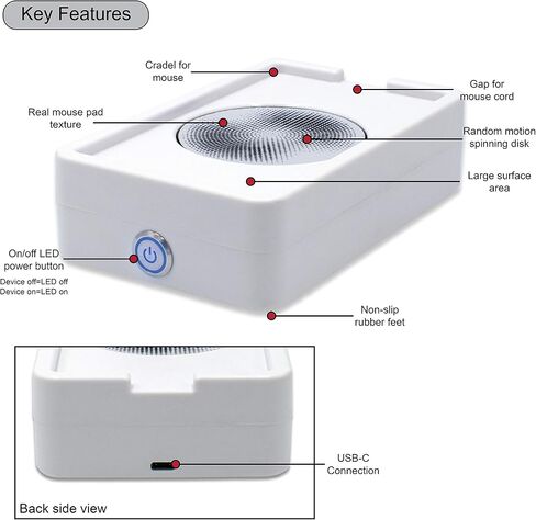 Undetectable Mouse Mover, LED Power Button, Random Realistic Movements, Quiet Operation, Designed and Assembled in The USA in Saudi Arabia