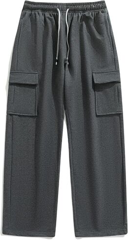 FoxQ Women's Cargo Sweatpants Athletic Wide Leg High-Waisted Baggy Trousers for Casual Wear & Jogging Workout Yoga in Saudi Arabia