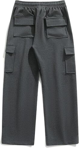 FoxQ Women's Cargo Sweatpants Athletic Wide Leg High-Waisted Baggy Trousers for Casual Wear & Jogging Workout Yoga in Saudi Arabia