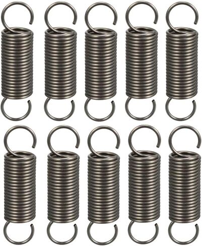 uxcell Extended Tension Spring Wire Diameter 0.04" , OD 0.39" , Free Length 1.57" Spring Steel Small Dual Hook Tension Spring 10pcs in Saudi Arabia
