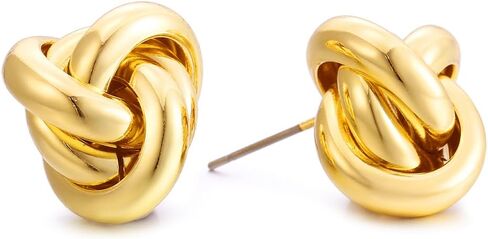 Gold Silver Knot Stud Earrings for Women Statement Button Stud Earrings Minimalist Small Earrings in Kuwait