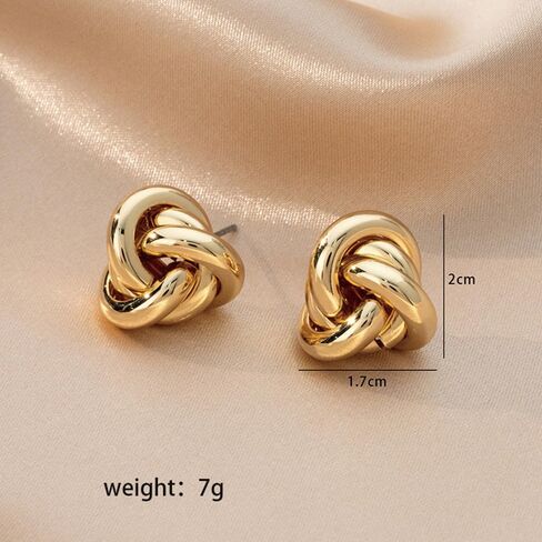 Gold Silver Knot Stud Earrings for Women Statement Button Stud Earrings Minimalist Small Earrings in Kuwait