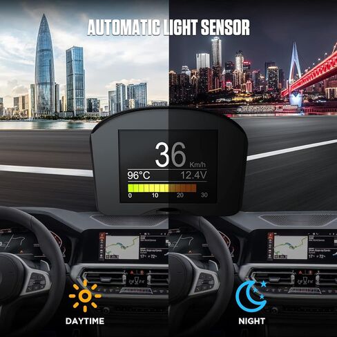 شاشة عرض رأسية للسيارة من Autool X50 Plus عداد رقمي ذكي متعدد الوظائف ومنبه رمز خطأ درجة حرارة الماء. مقياس سرعة العرض الرقمي يدعم مركبات Obdii 12 فولت in Kuwait