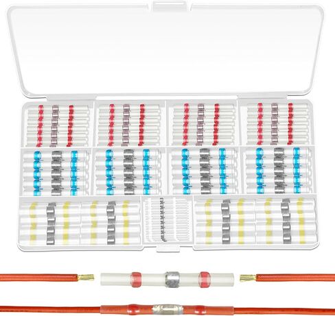 جينسكو 210 قطعة طقم توصيل سلك لحام 26-24 22-18 16-14 12-10 AWG محطات مؤخرة الانكماش الحراري مقاومة للماء مع حافظة in Kuwait