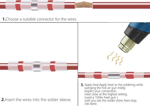 جينسكو 210 قطعة طقم توصيل سلك لحام 26-24 22-18 16-14 12-10 AWG محطات مؤخرة الانكماش الحراري مقاومة للماء مع حافظة in Kuwait