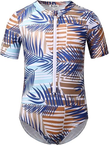 ملابس سباحة Jxstar للفتيات من Rash Guard قطعة واحدة بتصميم حورية البحر/فلامنغو/أزهار بعامل حماية من الأشعة فوق البنفسجية 50+ in Kuwait